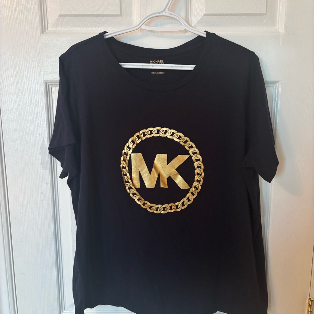 Michael Kors Black Tee with Gold Accents